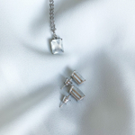 Серьги Сингапур с лунным камнем