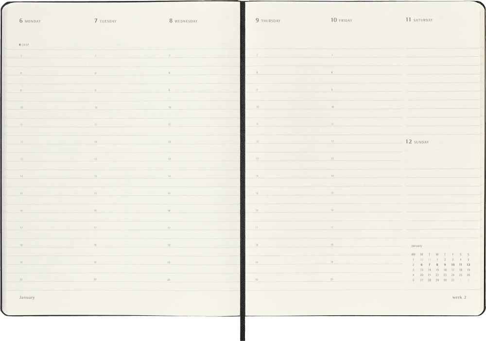 Еженедельник на 2025 год Moleskine PRO Weekly Vertical XL (DHB12PRO4) 19х25 cм твердая обложка черный