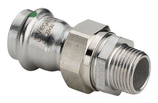 Разъемное соединение Viega Sanpress Inox 22х3/4" НР с SC-Contur нерж. сталь (серия 2365) арт. 438302