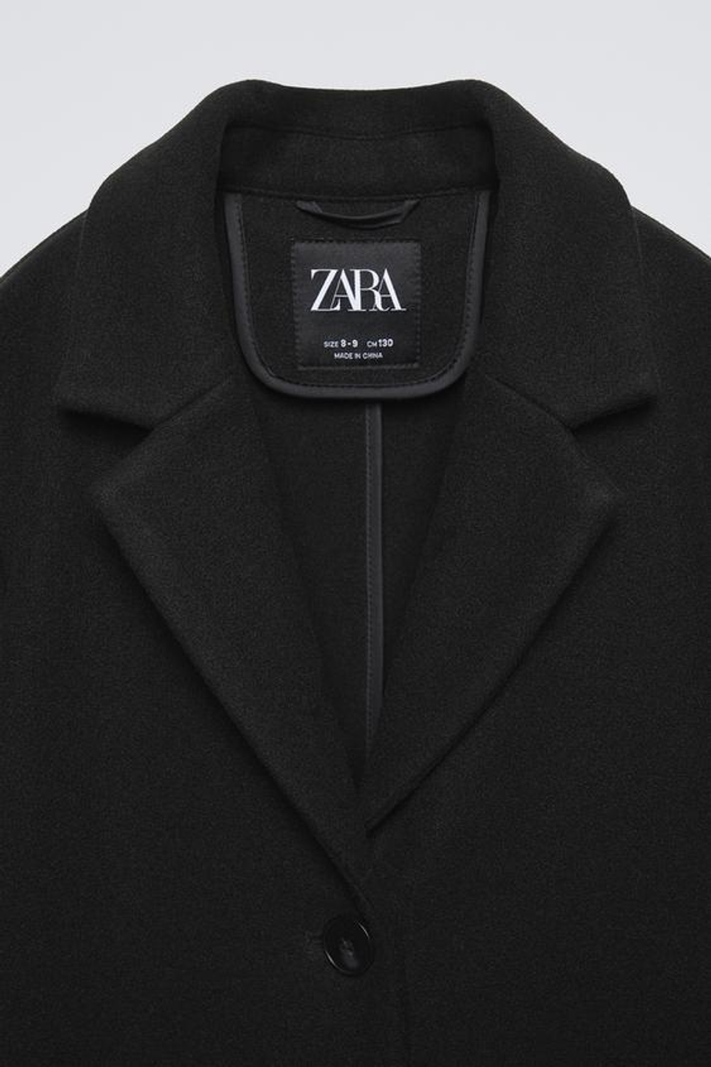 ZARA ДЛИННОЕ ОДНОТОННОЕ ПАЛЬТО, ЧЕРНЫЙ