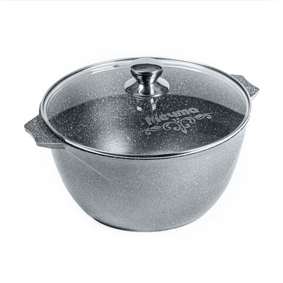 Кастрюля алюминий, антиприг, 6 л, с крыш, Мечта, Гранит, 46701