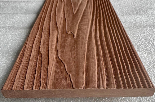 Заборная доска полнотелая двухсторонняя 3D тиснение под дерево 137*10 Цвет Красное дерево