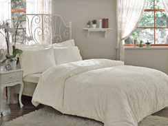 Постельное белье AMELFI кремовый жаккард с кружевом deluxe TIVOLYO HOME Турция