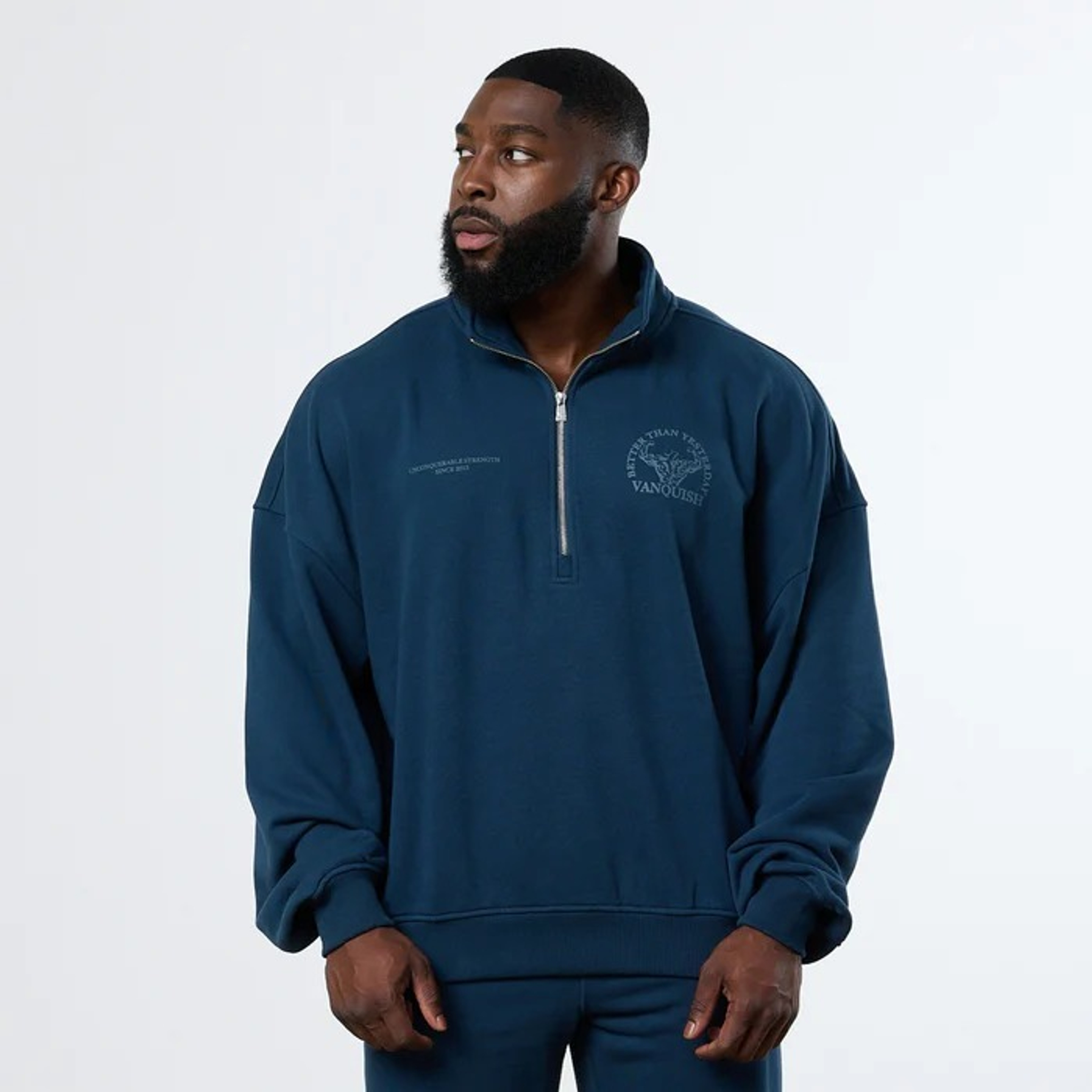 Толстовка VANQUISH Unconquerable Quarter Zip Sweater Midnight Blue