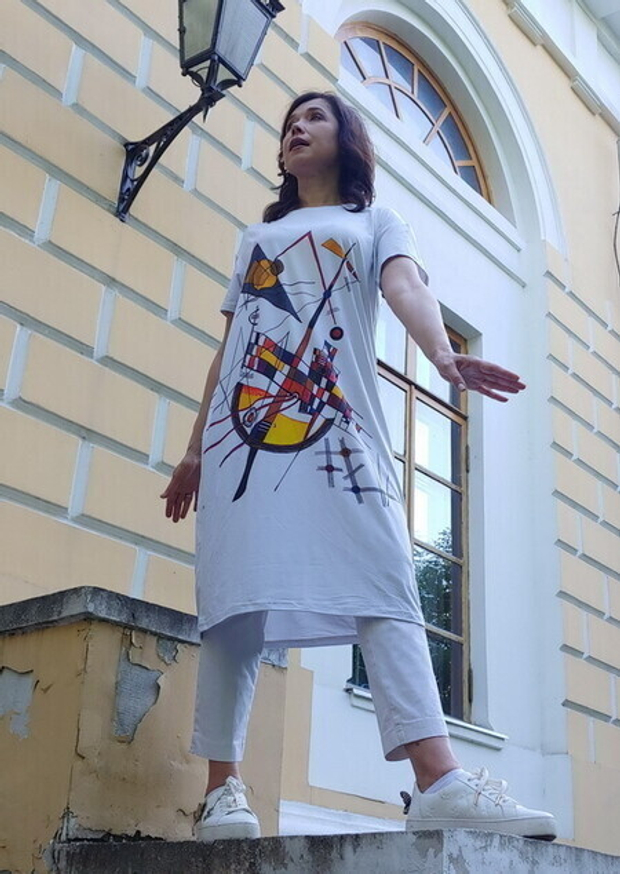 Платье "Деликатное напряжение", по мотивам картины Кандинского "Деликатное напряжение №85"