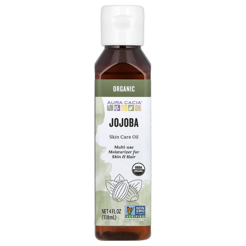 Aura Cacia, Масло жожоба для ухода за кожей, 4 жидких унций ( 118 мл )