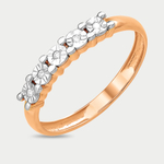 Кольцо помолвочное для женщин из красного золота 585 пробы с бриллиантом (арт. К15114160)