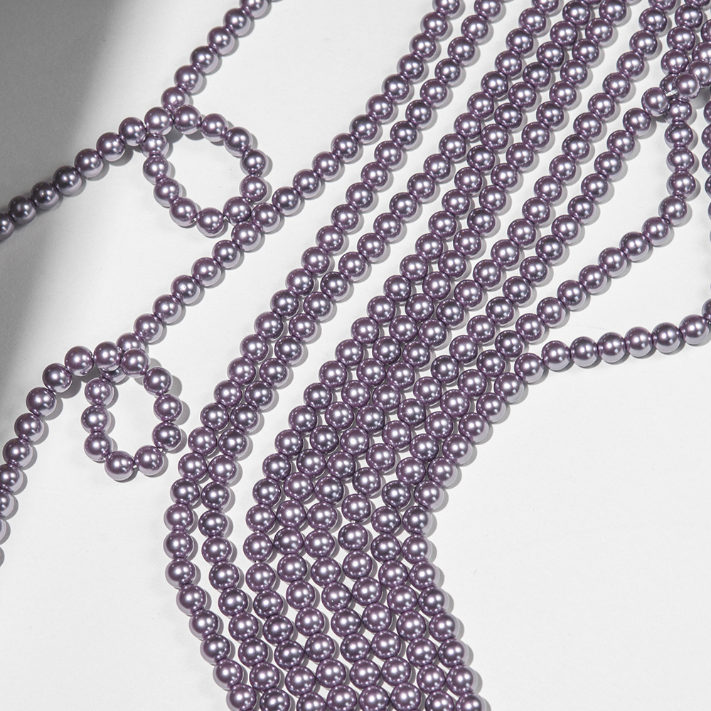 Хрустальный жемчуг, оттенок "PurpleAsh", шар 6мм, улучшенное покрытие