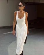 Белое платье с буфами