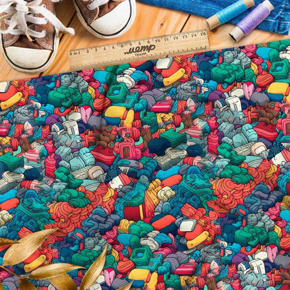 Ткань Ниагара Софт пластелиновый хаос