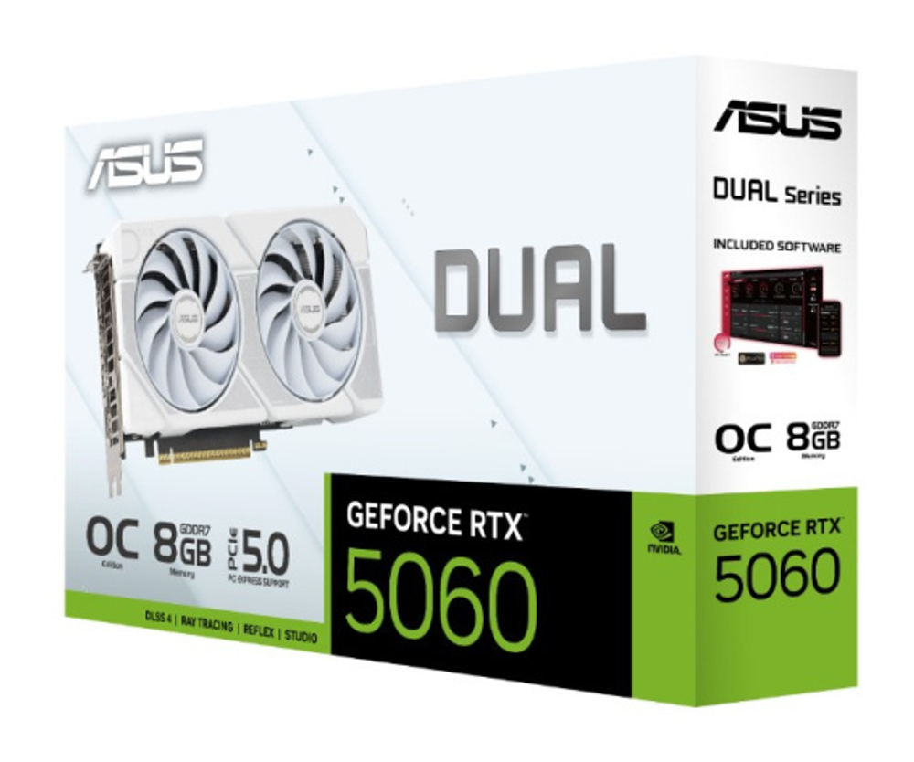 Видеокарта ASUS GeForce RTX 5060 DUAL OC WHITE (DUAL-RTX5060-O8G-WHITE)