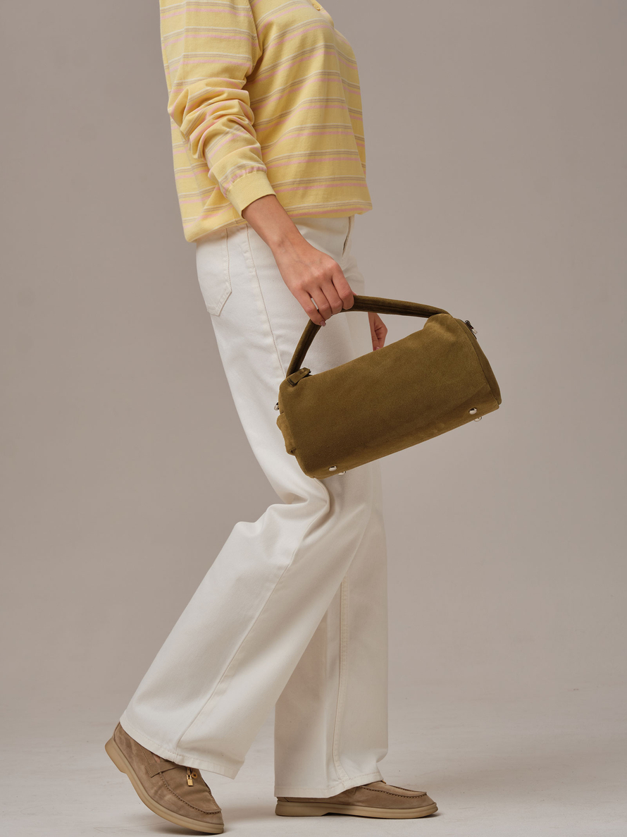 Замшевая сумка Solea DBR 31365 белый мох