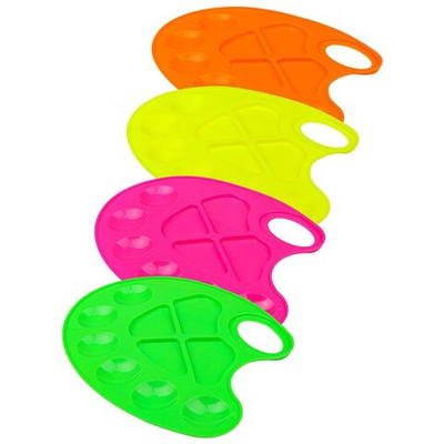 Палитра овальная, 10 ячеек Calligrata Фонарики , неоновые цвета, МИКС