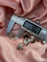 Пуговицы сердечки мятый металл серебро