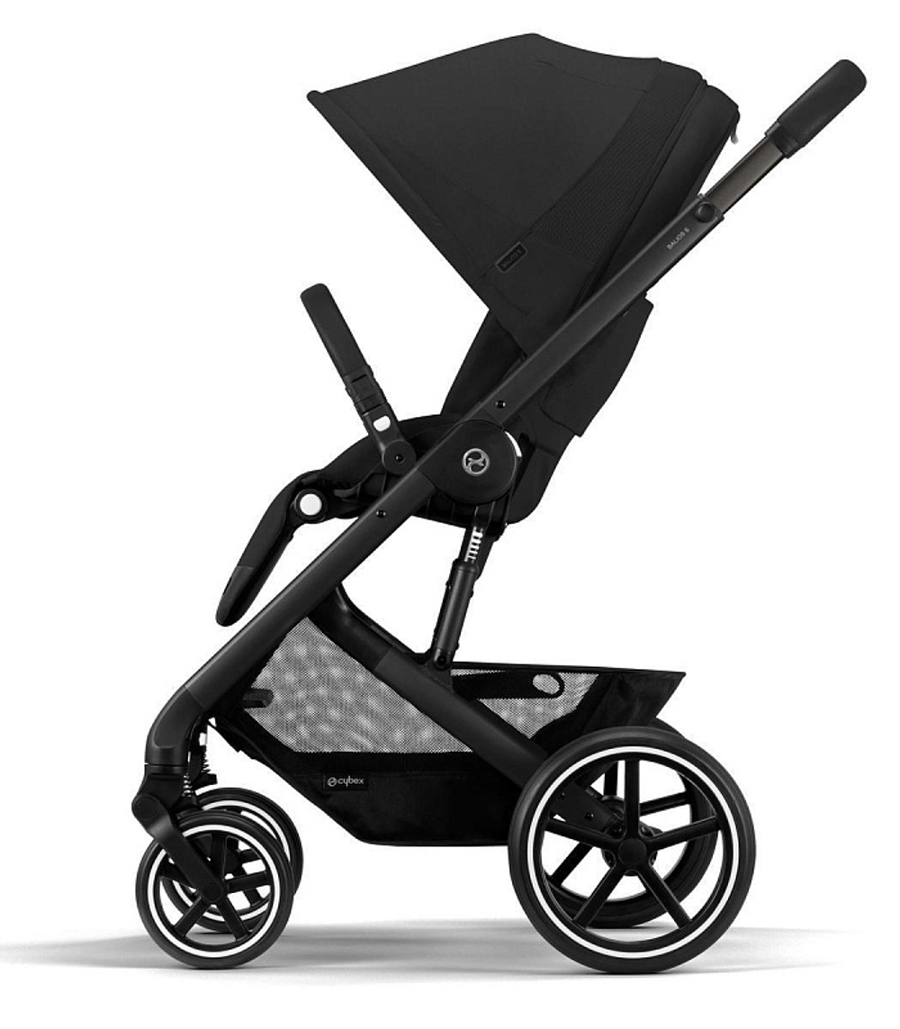 Детская коляска Cybex Balios S Lux BLK Aton B2 i-Size 3 в 1 Moon Black с дождевиком/Volcano Black