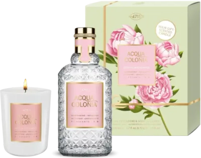 4711 Acqua Colonia Peony & Sandelwood Duo Set Eau de Cologne 100 ml + Kerze 72g Set 1 pcs
