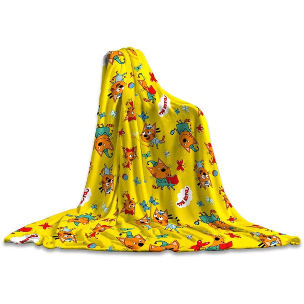 Плед Павлинка Аэро Софт Три Кота желтый, р. 150*200