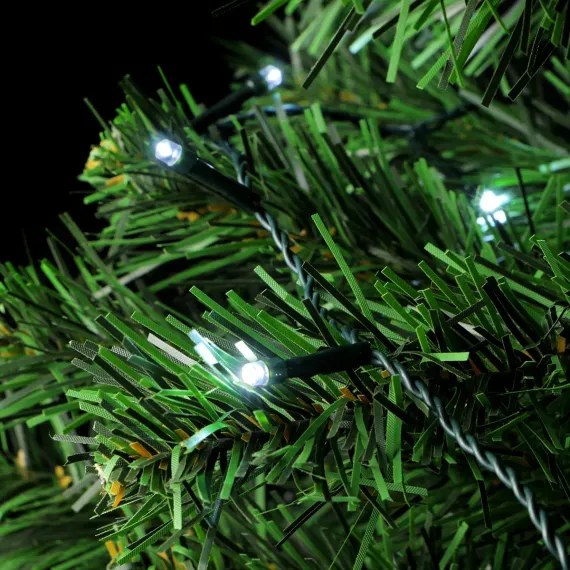 Светодиодная гирлянда Пятиминутка для ели высотой 1.5 м., 120 холодных белых LED ламп, зеленый ПВХ, Beauty Led (GFM120C-14-1W)