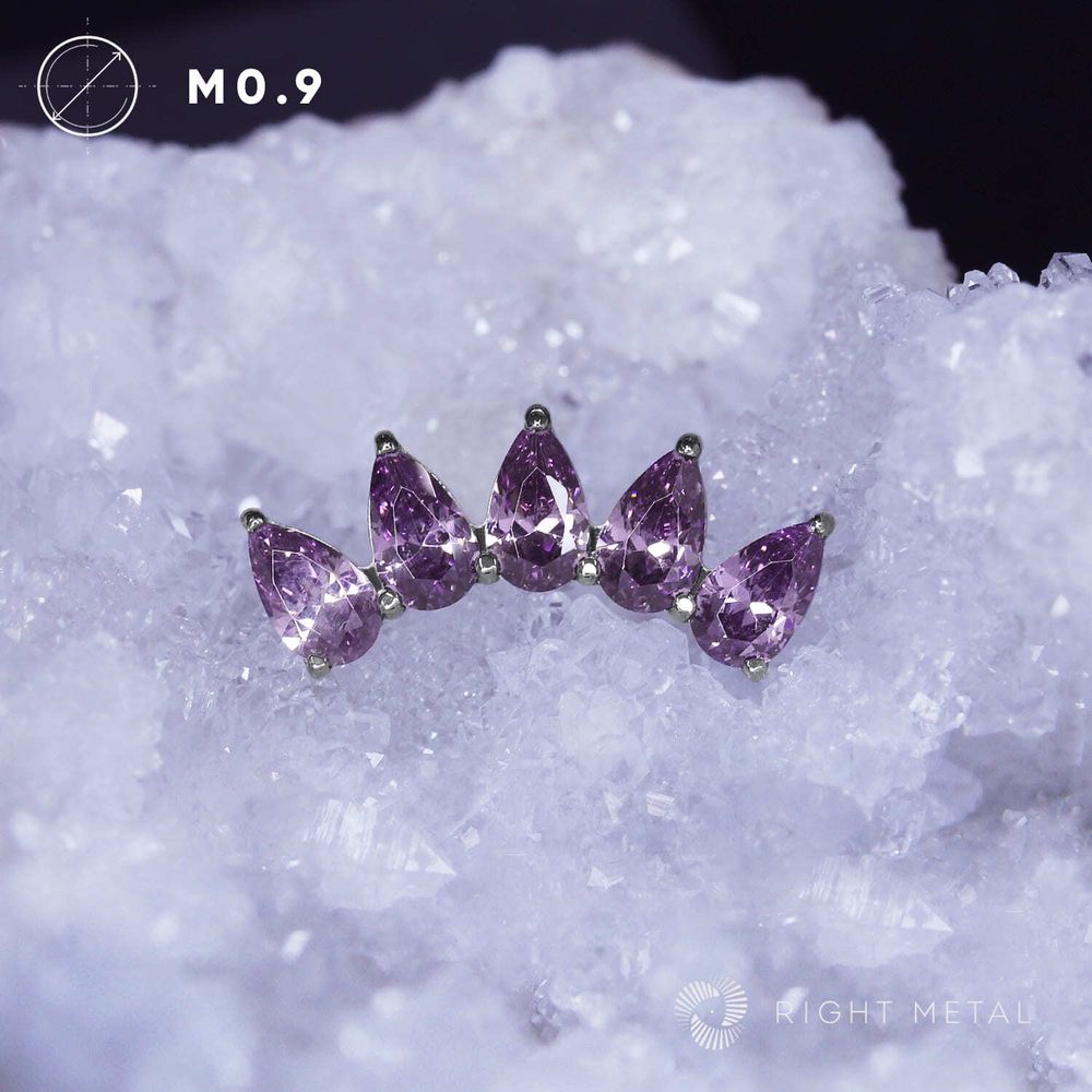 5K Pear Amethyst CZ