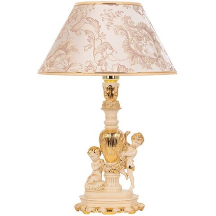 Настольная лампа Путти Айвори с абажуром Каледония Бискотти