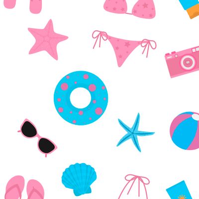 Пляжные элементы и морские животные