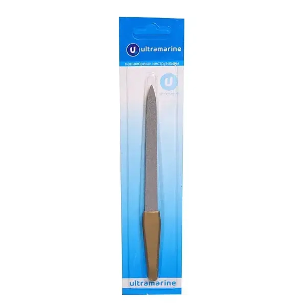 Пилка для ногтей металлическая на блистере «Ultramarine», цвет ручки золото, цвет пилки серебро,16,5см