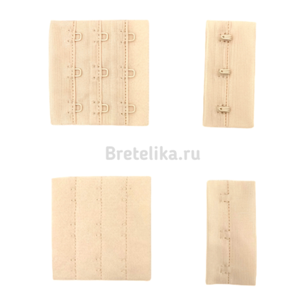 Застежка тканевая, 57 мм, 3*3, кремовая