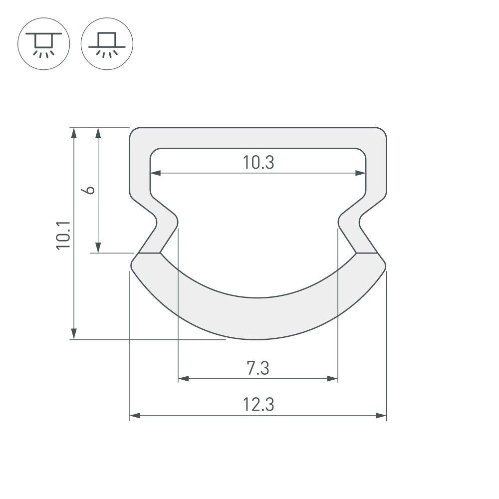 Профиль WPH-LINE-1210R-2000 OPAL (Arlight, Пластик) 023303