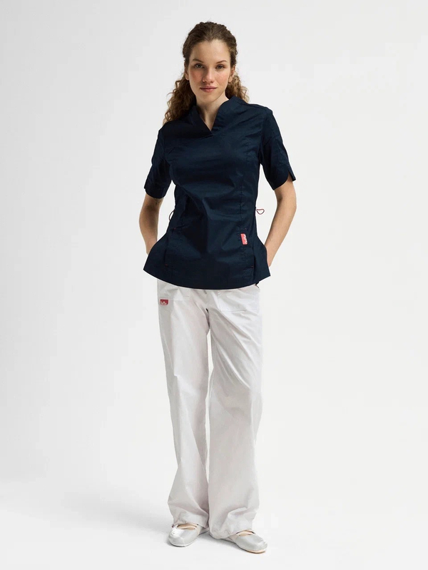 Брюки свободные медицинские женские Йошо, белый хлопок