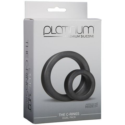 Чёрные эрекционные кольца Premium Silicone C-Rings (Цвет: черный)