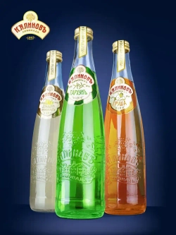 Калиновъ Лимонадъ Винтажный Тархунъ, газированный, в стекле, 0,5 л