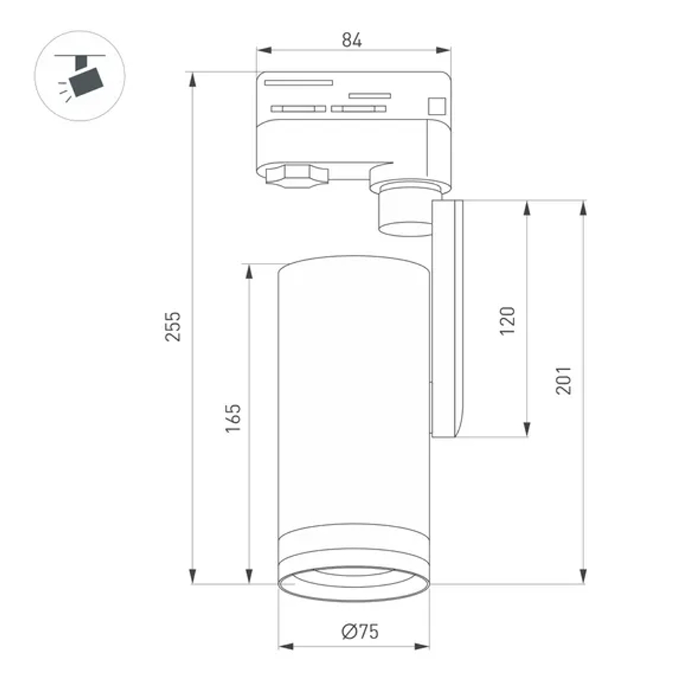 Светильник LGD-URANUS-4TR-R75-18W/25W Warm3500-MIX (WH, 20-50 deg, side holder, 230V) (Arlight, IP20 Металл, 5 лет) 059362