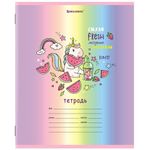 Тетрадь 12 л. BRAUBERG, линия, обложка картон, "ЕДИНОРОГ", 106471