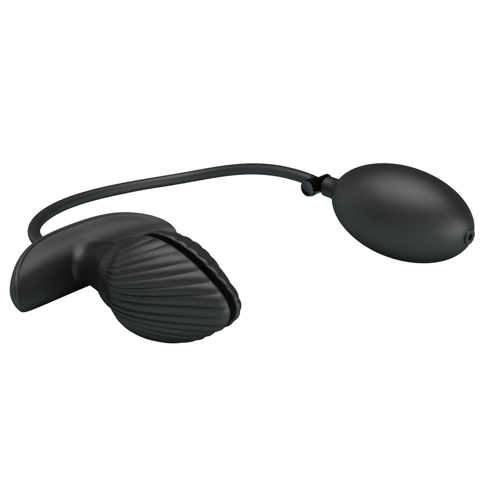 Черный анальный эспандер с вибрацией Manson - 9,6 см. (Цвет: черный)