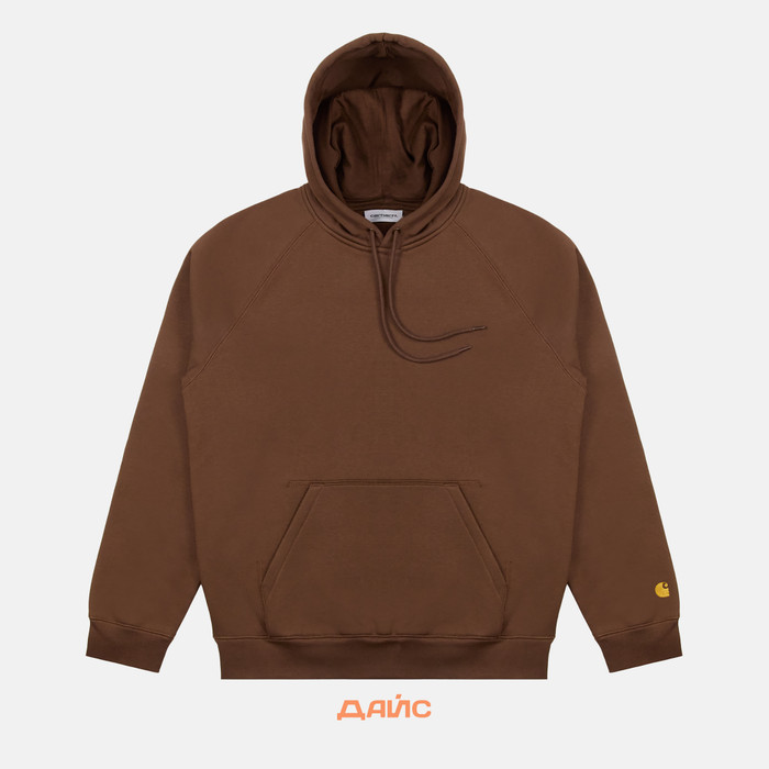 Толстовка мужская Carhartt WIP Hooded Chase Sweatshirt артикул:I033661_chocolate - купить в магазине Дайс