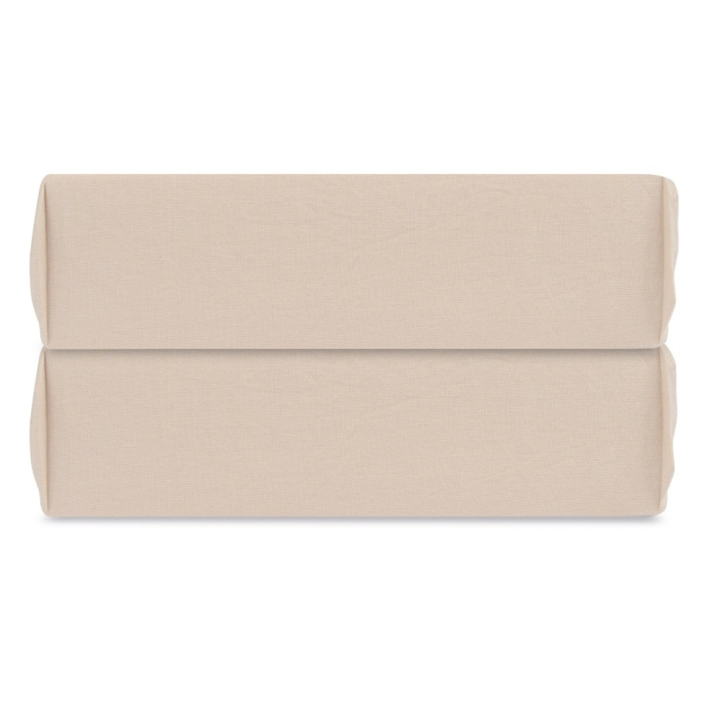 Простыня на резинке бежевого цвета из органического стираного хлопка из коллекции essential, 180х200 см