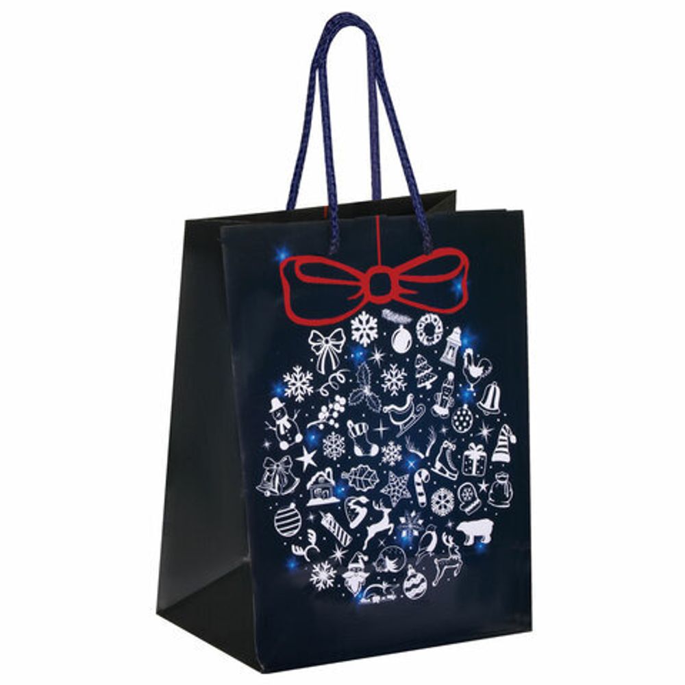 Пакет подарочный новогодний 17,8x9,8x22,9 см, ЗОЛОТАЯ СКАЗКА "Зимняя сказка", ламинированный, 606556