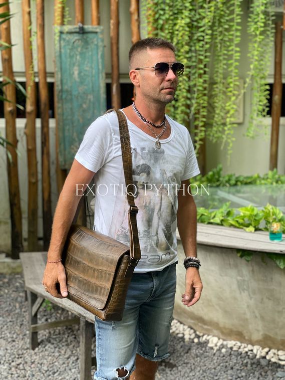 Мужская сумка из кожи крокодила BG-488