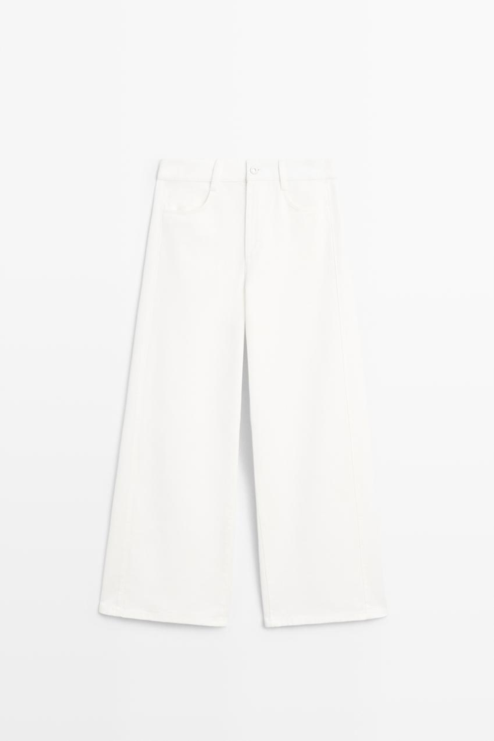 Massimo Dutti Свободные джинсы с широкими штанинами, белый
