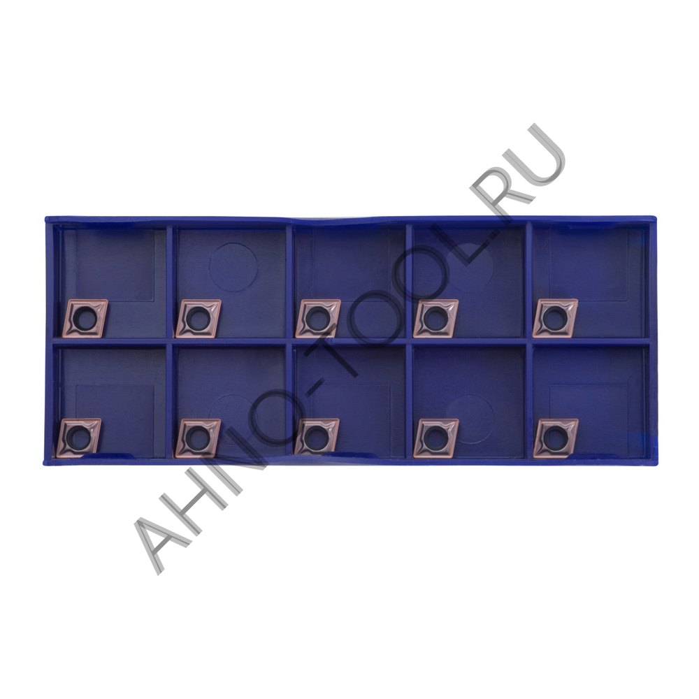 Пластина твердосплавная ISO CCMT060204-UMA APM20B AHNO по жаропроч. и нерж.стали, получистовая