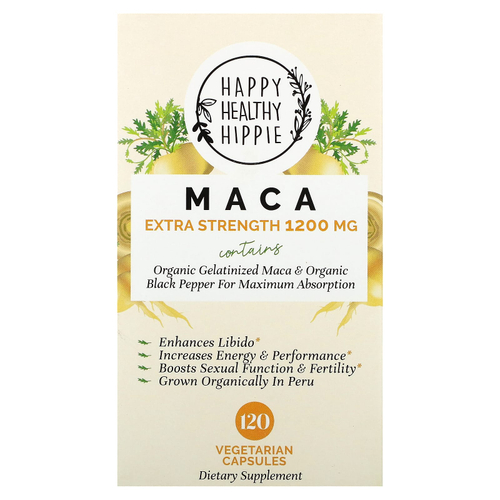 Happy Healthy Hippie, мака, 120 вегетарианских капсул