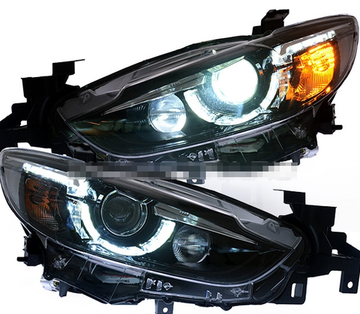 Передние фары Мазда 6 2013-2015 V8 type [Комплект Л+П; LED ходовые огни; электрокорректор; биксеноновая линза]