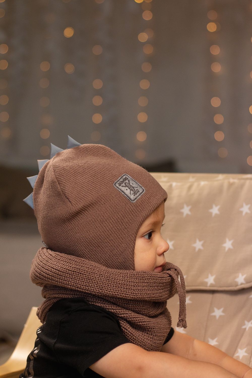 Шапка весенняя/осенняя вязаная ОРЕО (Какао)