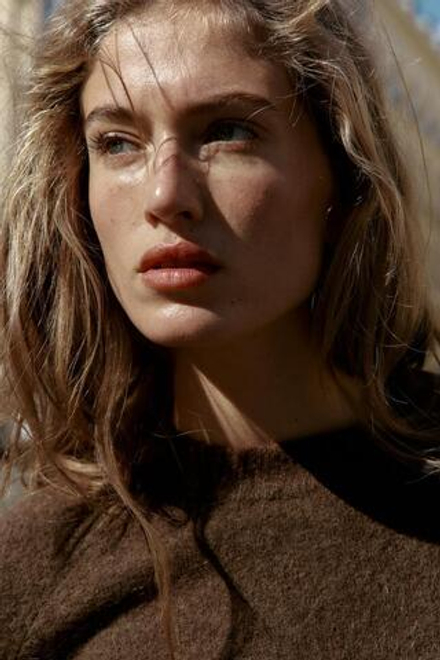 ZARA СВИТЕР ИЗ ШЕРСТИ И АЛЬПАКИ, КОРИЧНЕВЫЙ