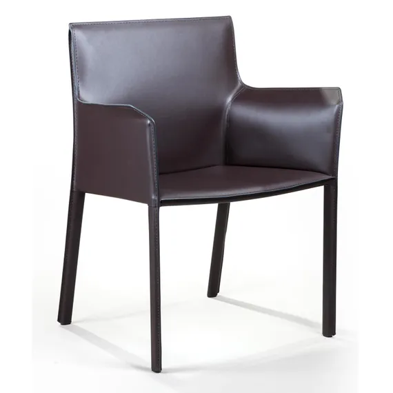 Стул с подлокотниками Barrie коричневая кожа