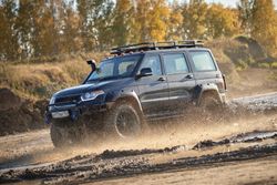 Бампер силовой передний BMS ALFA для УАЗ Патриот под расширители Lapter