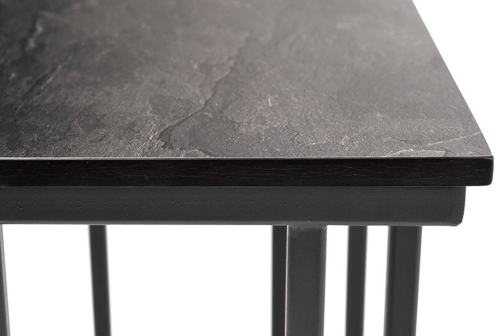 "Тулон" интерьерный стол из HPL квадратный 40х40, H60, цвет "серый гранит"