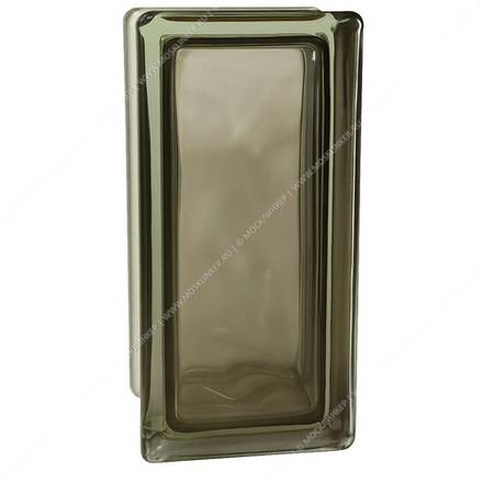 Стеклоблок Vitrablok Половинка Опал Волна 19x9x8 - окрашенный внутри