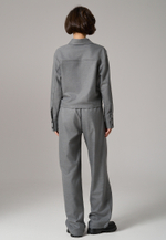 Рубашка-жакет укороченная серая