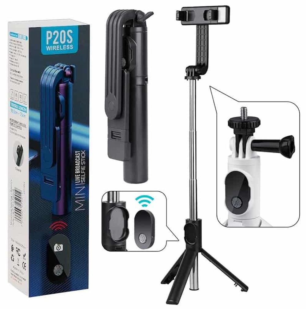Монопод для селфи+Tripod P20S-1 Bluetooth (черный)